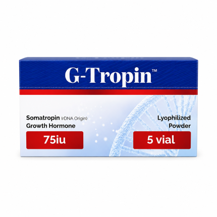 HGH Somatropin 75 IU Growth Hormone 5 Vials Lyophilized Powder